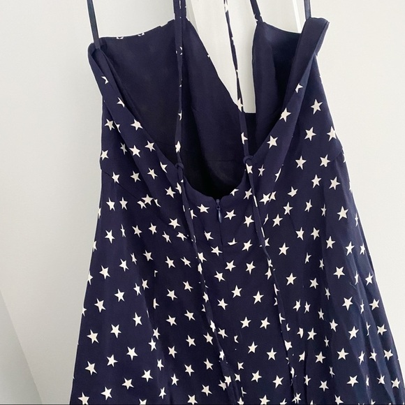 J. Crew Navy White Stars Print Tie Back Cropped Wide Leg Jumpsuit Size 6 - Picture 5 of 6